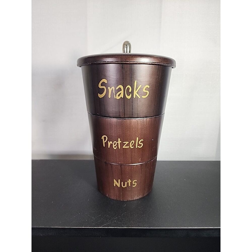 Vintage Enesco Mid Century Japan stacking nesting snack container 9 1/2” H